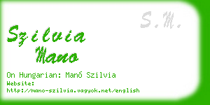 szilvia mano business card