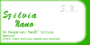 szilvia mano business card